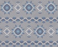 Baumwolljersey COZY EMBROIDERIES, Sterne und Streifen, grau, Lycklig Design