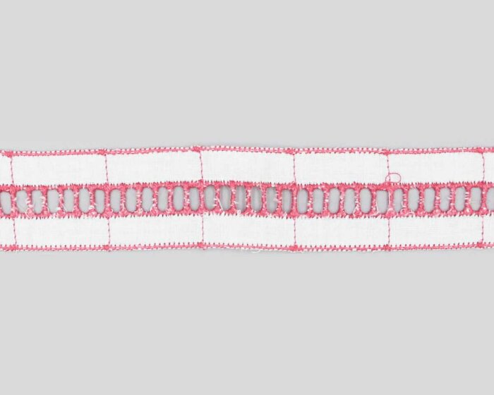 Baumwollspitze REKTANGULO mit Lochstickerei, pink