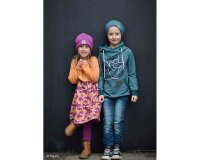 Modalsweat COZY SMALL KNIT, Strickmuster, taubenblau, Lycklig Design