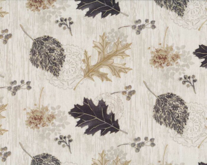 Metallic-Patchworkstoff TOSSED LEAVES, Herbstblätter, Andrea Tachiera