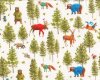 Patchworkstoff SANTAS WOODLAND WALK, Bäume und Tiere, Robert Kaufmann