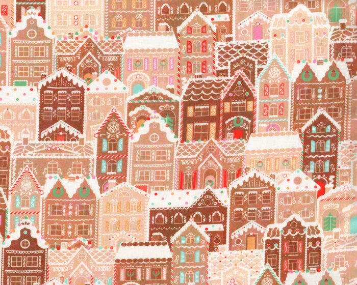 Patchworkstoff WISHWELL TINSEL TOWN, Lebkuchenhaus, Robert Kaufmann