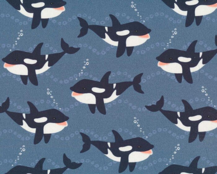Sweatstoff POLAR ORCA, Orcawal, blaugrau, Hilco