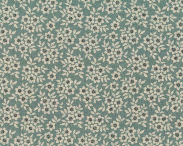 Sweatstoff SWEET FLOWER, Blüten, grüngrau, Hilco