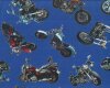 Patchworkstoff ON THE ROAD, große Motorräder, blau, Robert Kaufman