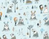 Patchworkstoff  WINTER DAYS, Junge und Hund, hellblau, Michael Miller
