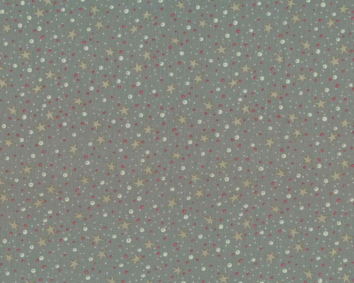 Patchworkstoff O CHRISTMAS TREE, Sterne und Punkte, grüngrau, Henry Glass