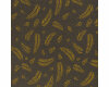 90 cm Reststück MIT FEHLER Jacquardjersey TWIGS, Blätter, dunkelgrau-gelb, Lycklig Design