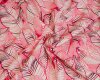 Viskosestoff mit Leinen SIMONE, Blätter, fuchsia, Hilco
