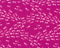 Baumwolljersey INKY FISH, kleine Fische, fuchsia-pink, Hilco