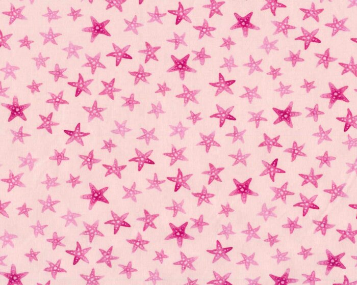 Baumwolljersey INKY STAR, Seesterne, rosa-pink, Hilco