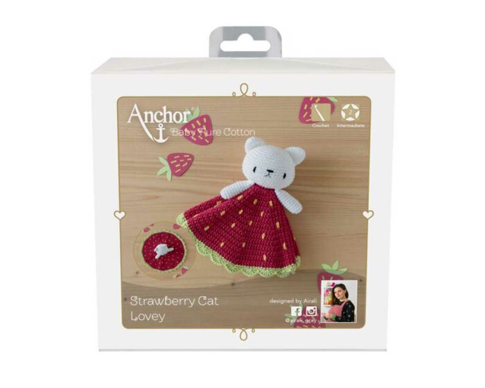 Häkelset ANCHOR Lovey, Strawberry Cat