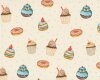 Baumwoll-Popeline EMILIE, Donut und Muffin, creme, Hilco