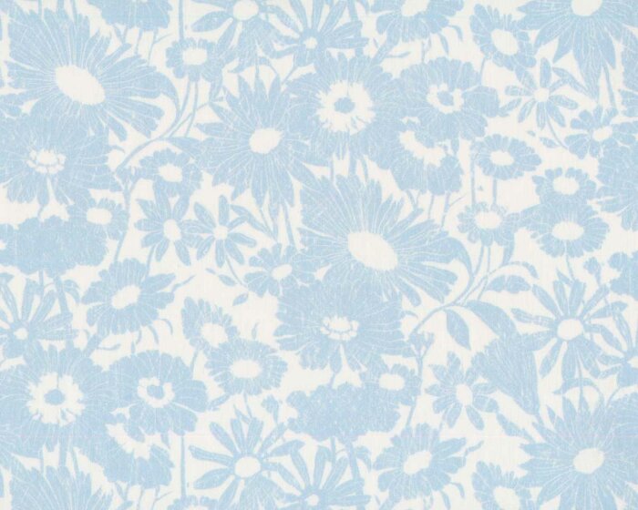 Baumwoll-Popeline EMILIE, Kombiblüten, hellblau, Hilco