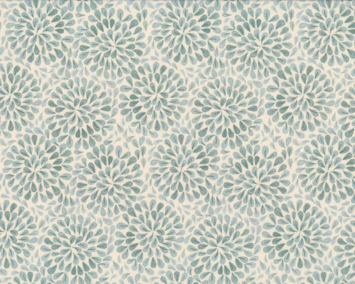 Baumwoll-Popeline EMILIE, Blätter-Kreise, hellbeige-grüngrau, Hilco