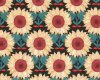 Baumwoll-Popeline EMILIE, Sonnenblume, petrol-dunkelrot, Hilco