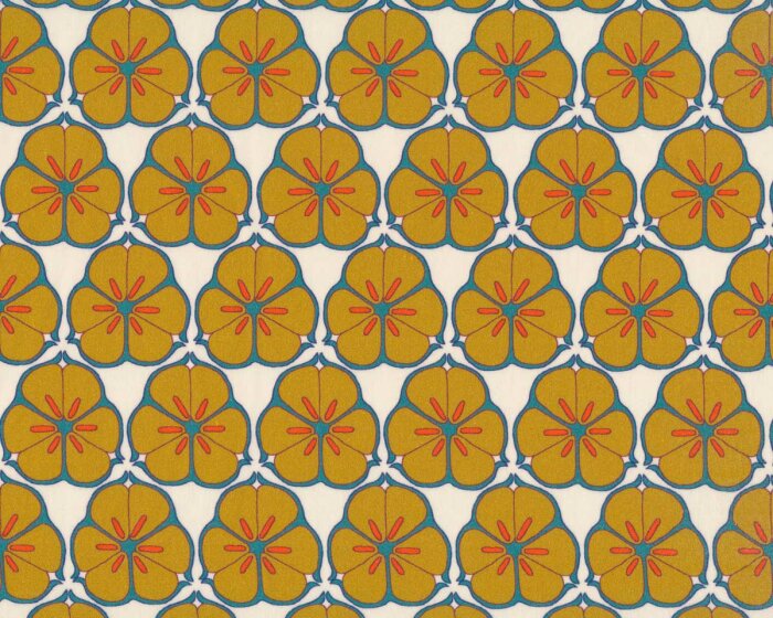 Baumwoll-Popeline EMILIE, Fruchtknotenquerschnitt, wollweiß-braun, Hilco