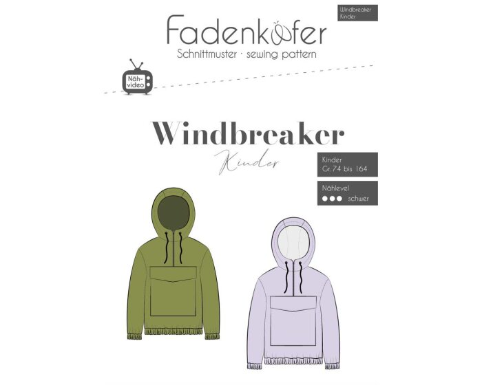 Kinder-Schnittmuster Windbreaker, fadenkäfer