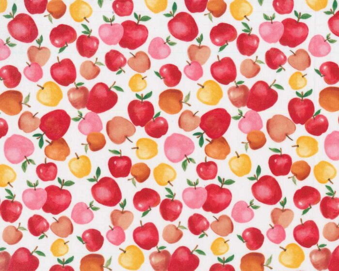 Baumwollstoff Popeline PELI APPLE, Äpfel, Hilco
