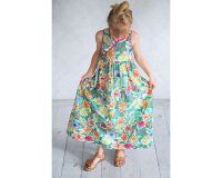 Baumwolljersey JUNGLE FLOWER, Blüten und Blätter, Hilco