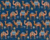 Baumwolljersey HOLIDAY CAMEL, Kamel, dunkelblau-braun, Hilco