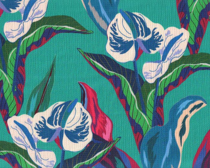 Satinierter Blasenkrepp aus Viskose KERRY, Orchidee, türkis, Hilco