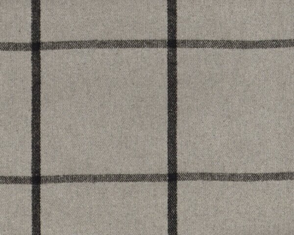 65 cm Reststück Dickes Flanelltuch mit Wollanteil ALANA, Karo, grau meliert-dunkelgrau