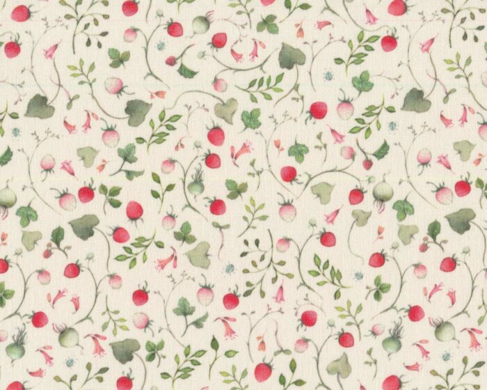 Baumwollstoff ERDBEERFELD, Sophia Drescher, Acufactum