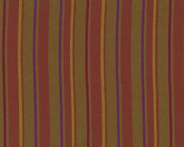 50 cm Reststück Feinstes Baumwollgewebe WOVEN ALTERNATING mit breiten und schmalen Streifen, rotbraun-lila