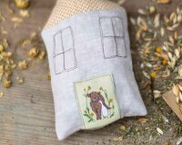 Jacquard-Baumwollstoff FISCHGRÄT, goldgelb, Acufactum