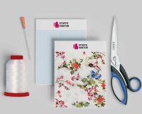 Italienischer Seidensatin mit Elasthan BIRDO, Kolibri, glänzend, wollweiß