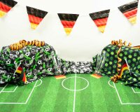 Baumwollstoff FUSSBALL, Fußbälle, schwarz-grau, Swafing
