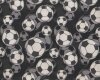 Baumwollstoff FUSSBALL, Fußbälle, schwarz-grau, Swafing