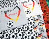 90-cm-Panel Baumwolljersey SOCCER, Schrift und Herz, weiß, Swafing