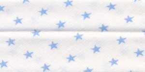 Baumwoll-Schrägband ESTRELLAS, Sterne, 4 Farben hellblau 30 mm