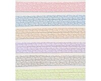 Baumwoll-Schrägband FLORES, Blumen, 6 Farben