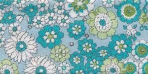 Baumwoll-Schrägband DESIRE, Blüten, 3 Farben blau 30 mm
