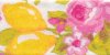 Baumwoll-Schrägband FRUTA, Rosen und Zitronen, 5 Farben pink-gelb