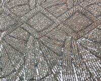 Italienischer Tüllstoff mit Pailletten DIAMOND, elfenbein-silber