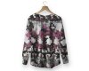Designer Seidensatin PINTO, Pixel-Muster, grau-lila