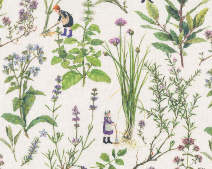 40 cm Reststück Baumwollstoff KRÄUTERLIEBE, Acufactum