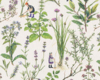 40 cm Reststück Baumwollstoff KRÄUTERLIEBE,...