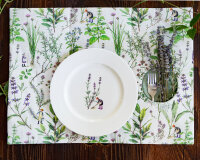 40 cm Reststück Baumwollstoff KRÄUTERLIEBE,...