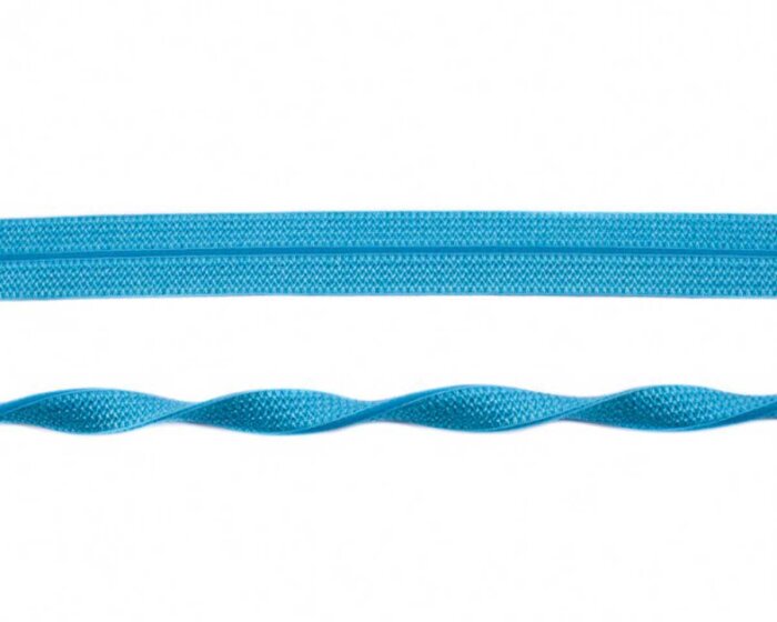 Elastisches Einfassband JACQUARD, einfarbig, 20 mm türkis