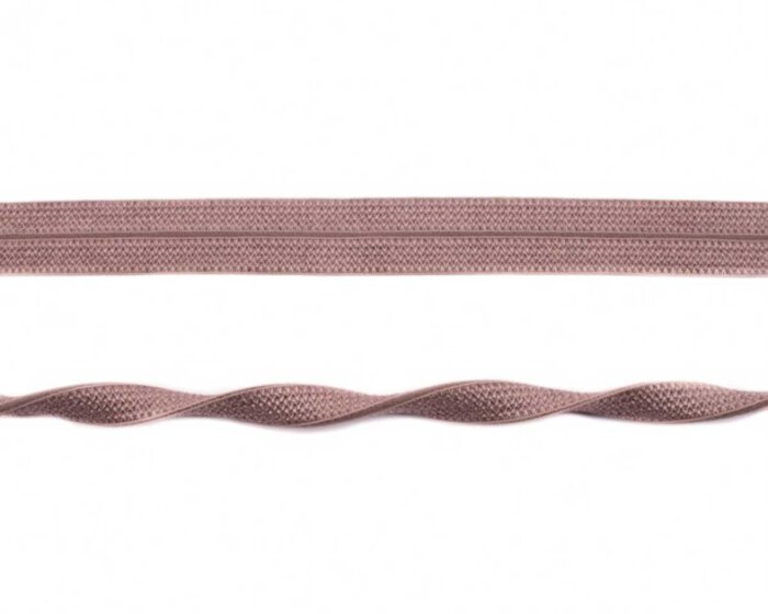Elastisches Einfassband JACQUARD, einfarbig, 20 mm schlammbraun