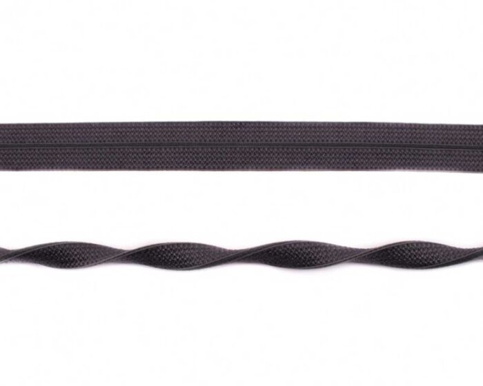 Elastisches Einfassband JACQUARD, einfarbig, 20 mm anthrazit