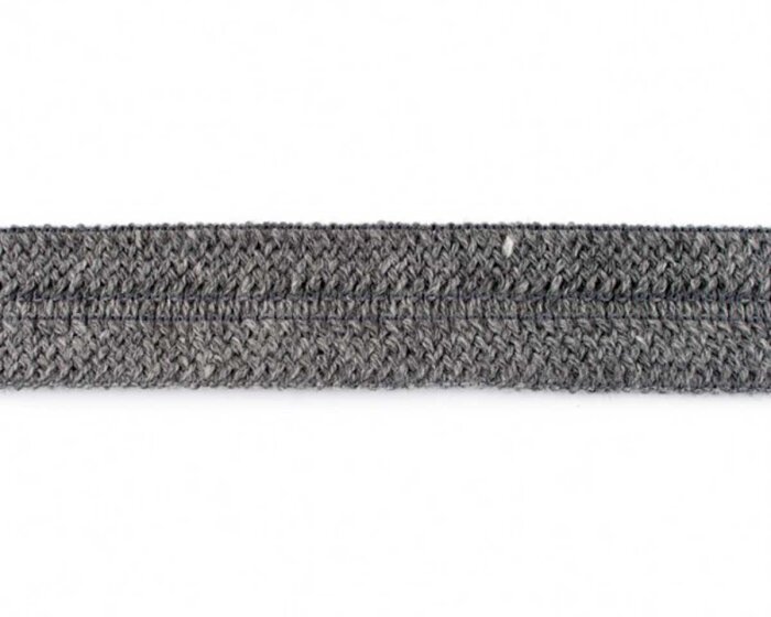 Strick-Einfassband WOLLTRESSE, einfarbig, 30 mm steingrau