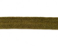 Strick-Einfassband WOLLTRESSE, einfarbig, 30 mm olive