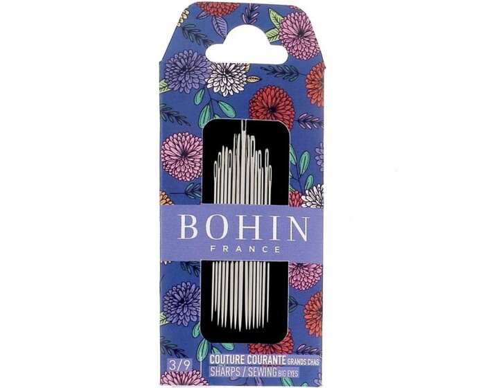 Nähnadeln SHARPS zum Nähen, 3/9 Big Eye sortiert, Bohin blau
