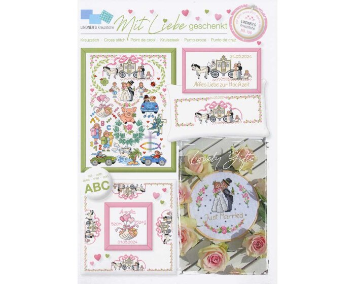 Stickvorlage: Mit Liebe geschenkt, Lindners Kreuzstiche